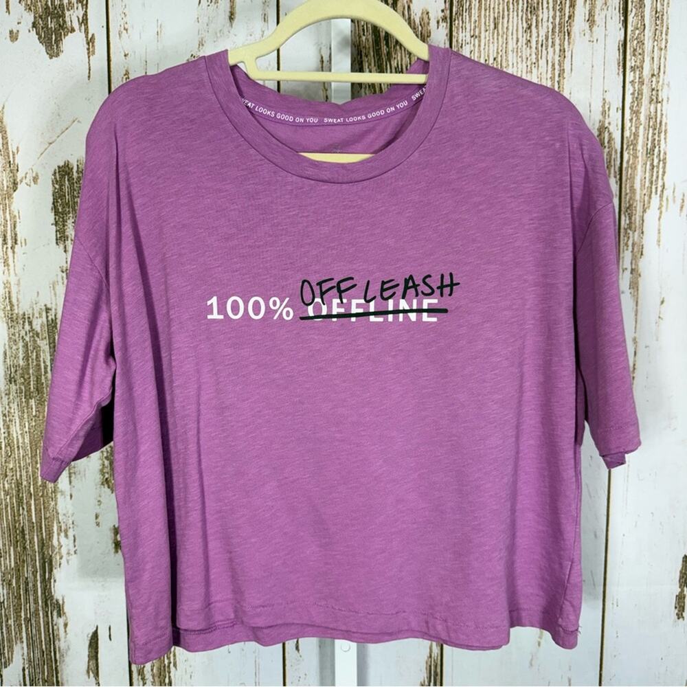 Offline by Aerie Lavender Graphic Crop Tee. Size Small. Excellent condition!